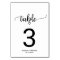 Simple Black Calligraphy Wedding Table Number