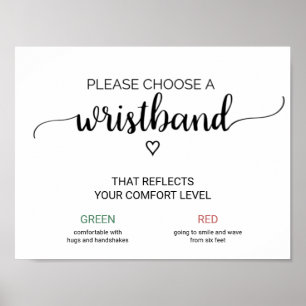 Simple Black Calligraphy Wedding Wristband Sign