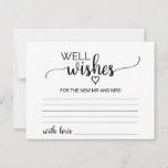 Simple Black Calligraphy Well Wishes Cards<br><div class="desc">These simple black calligraphy well wishes cards are the perfect activity for a rustic or modern wedding reception or bridal shower. The minimalist design features an elegant brush script font and a lovely feminine heart. Personalize these cards with the name of the bride and groom. Well Wishes sign is sold...</div>