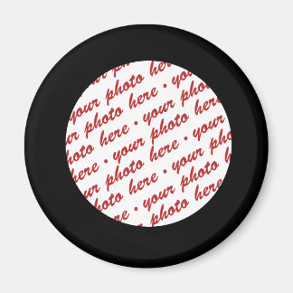 Simple Black Circle Photo Frame Template Magnet