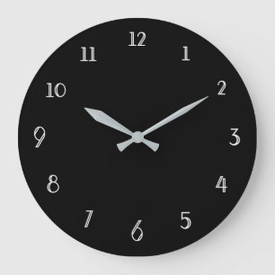 Simple Black Clock With Numbers