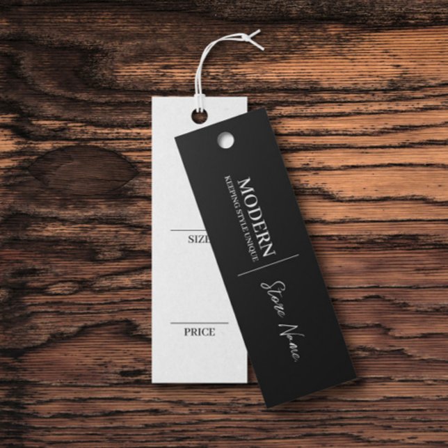 Simple Black Clothing Hanging Display Price Card (Creator Uploaded)