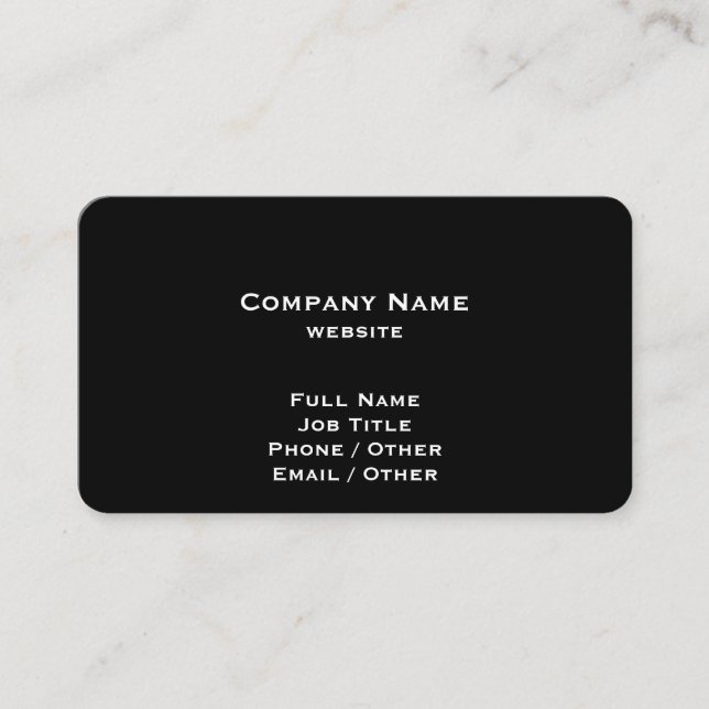 Simple Black Coloured Business Card (Front)
