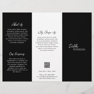 Simple Black Contemporary QR Code Modern Flyer
