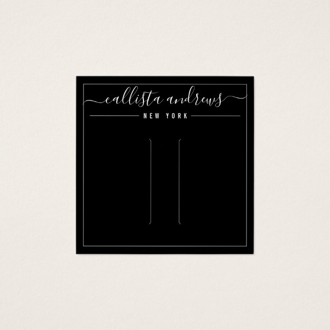 Simple Black Cursive Hair Display Card (Devant)