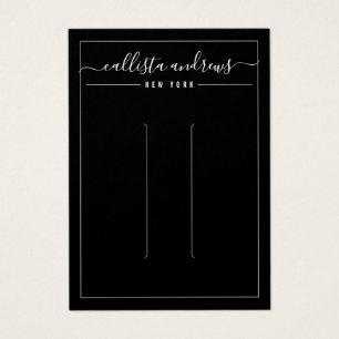 Simple Black Cursive Hair Display Card