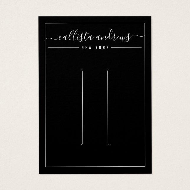 Simple Black Cursive Hair Display Card (Devant)