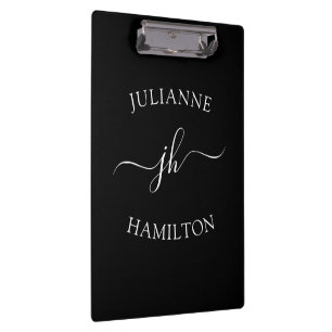 Simple Black Custom Add Your Name Clipboard