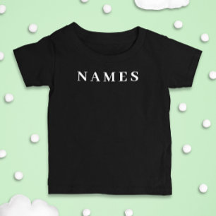 Simple Black Custom Add Your Name Elegant Baby T-Shirt