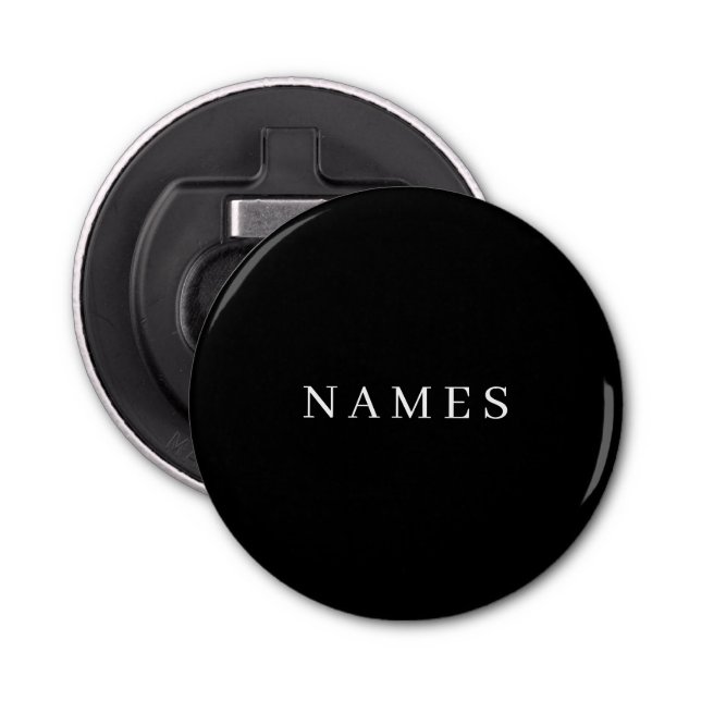 Simple Black Custom Add Your Name Elegant Bottle Opener (Front)