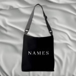 Simple Black Custom Add Your Name Elegant Crossbody Bag<br><div class="desc">Simple Black Custom Add Your Name Elegant Design for Anyone.</div>