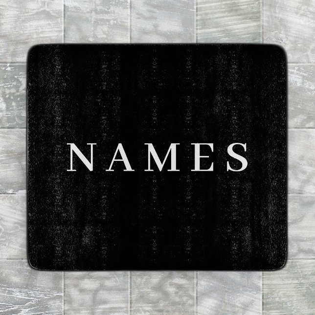 Simple Black Custom Add Your Name Elegant Cutting Board (Creator Uploaded)