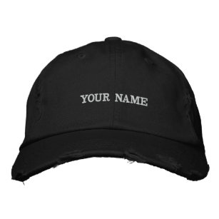 Simple Black Custom Add Your Name Elegant Embroide Embroidered Hat