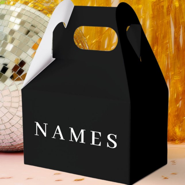 Simple Black Custom Add Your Name Elegant Favor Box (Creator Uploaded)