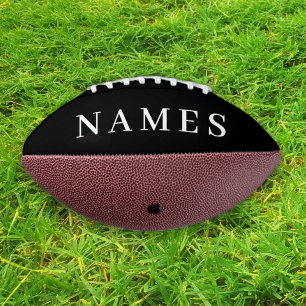 Simple Black Custom Add Your Name Elegant Football