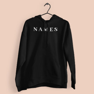 Simple Black Custom Add Your Name Elegant Hoodie