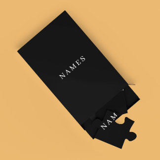 Simple Black Custom Add Your Name Elegant Jigsaw Puzzle