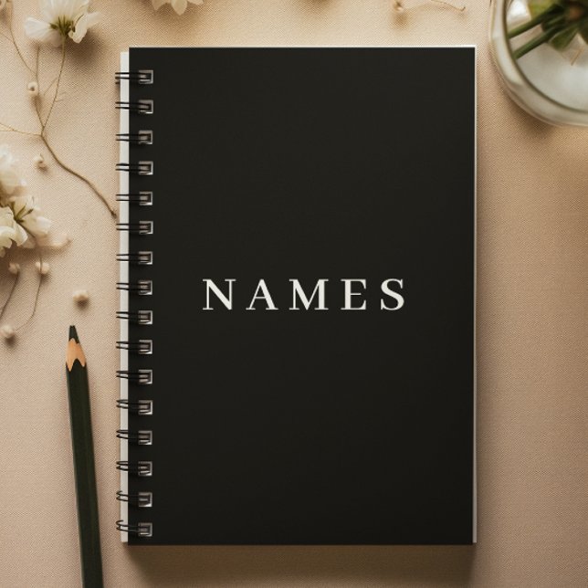 Simple Black Custom Add Your Name Elegant Notebook (Creator Uploaded)