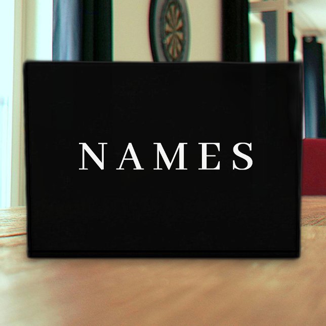 Simple Black Custom Add Your Name Elegant Photo Block (Creator Uploaded)