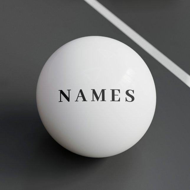 Simple Black Custom Add Your Name Elegant Ping Pon Ping Pong Ball (Creator Uploaded)
