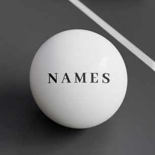 Simple Black Custom Add Your Name Elegant Ping Pon Pong Ball