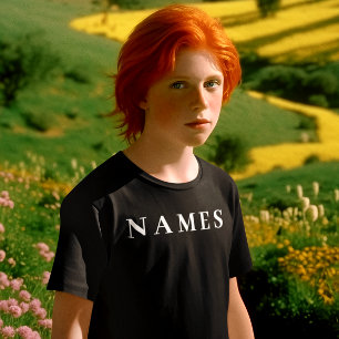 Simple Black Custom Add Your Name Elegant T-Shirt