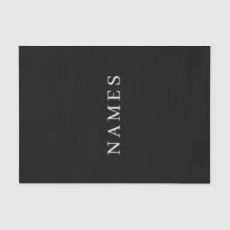 Simple Black Custom Add Your Name Elegant Tissue Paper