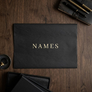 Simple Black Custom Add Your Name Elegant Tissue Paper