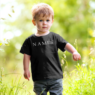 Simple Black Custom Add Your Name Elegant Toddler T-shirt