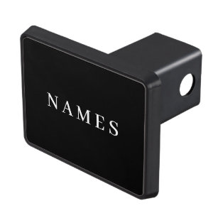 Simple Black Custom Add Your Name Elegant Trailer Hitch Cover
