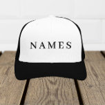 Simple Black Custom Add Your Name Elegant Trucker Hat<br><div class="desc">Simple Black Custom Add Your Name Elegant Design for Anyone.</div>