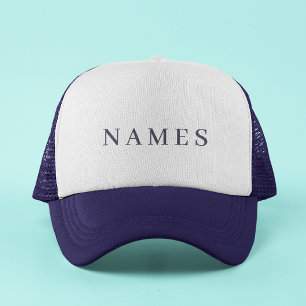 Simple Black Custom Add Your Name Elegant Trucker  Hat