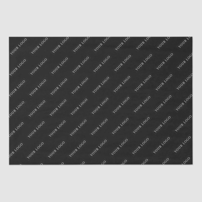 Simple Black Custom Business Brand Logo Printed Tissue Paper (Front)