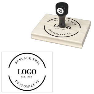 Simple Black Custom Business Logo Rubber Stamp