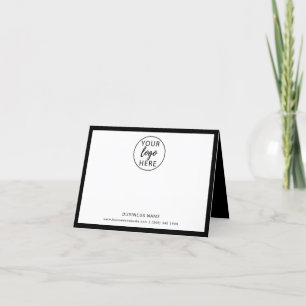 Simple Black Custom Business Logo Thank You Card