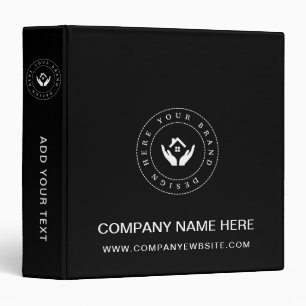 Simple Black Custom Business Name and Logo Binder