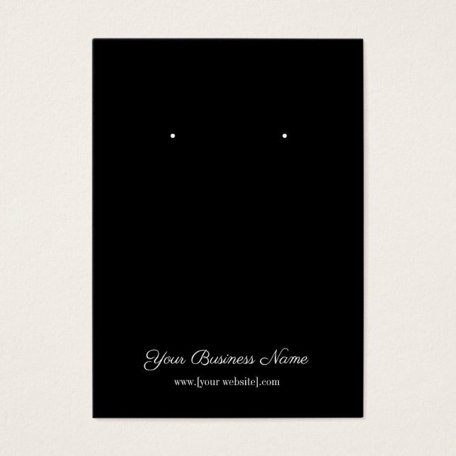 Simple Black Custom Earring Business Card (Front)