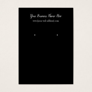 Simple Black Custom Earring Business Card