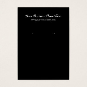 Simple Black Custom Earring Display Business Card