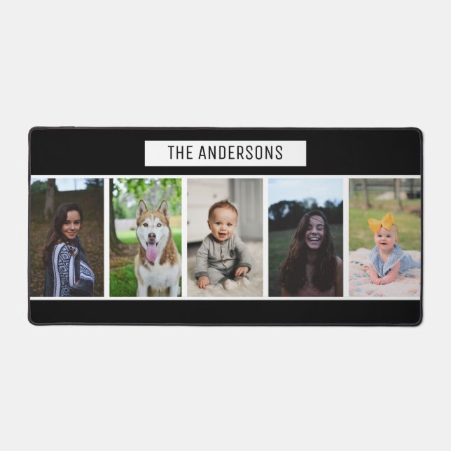 Simple Black Custom Family cinq Photo Collage (Recto)
