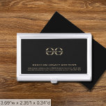Simple Black Custom Logo  Business Card Holder<br><div class="desc">Elevate your networking game with this simple, sleek, and professional business card case. The sleek background features your logo, company name, address, contact information and website in classic golden typography in the lower thirds add a touch of sophistication to your business interactions. Stay organized and make a lasting impression with...</div>