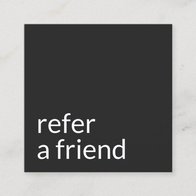 Simple Black Customer Referral Card (Front)