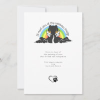 Simple Black Dog Rainbow Bridge Pet Sympathy Card