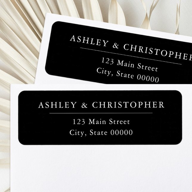 Simple Black Elegant Wedding Return Address (Creator Uploaded)