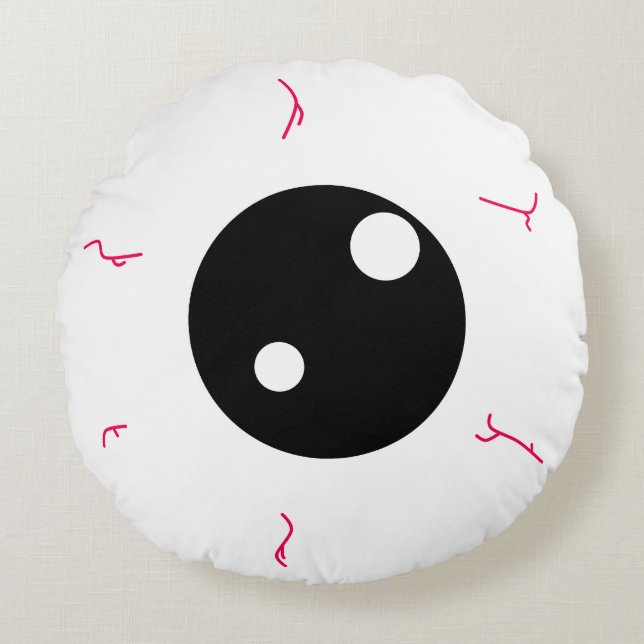 Simple Black Eyeball Round Pillow (Front)