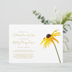 Simple Black eyed susan Celebration of Life  Invitation