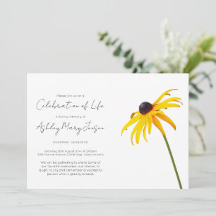 Simple Black eyed susan Celebration of Life Invitation