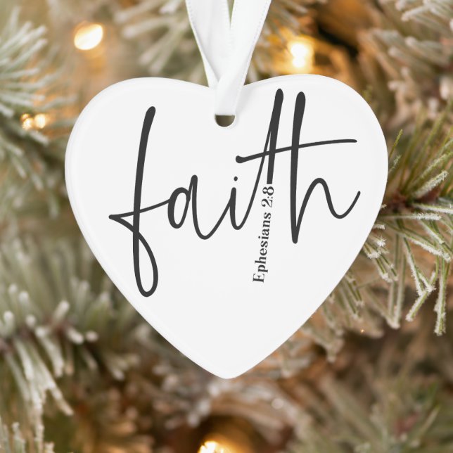 Simple Black Faith Bible Verse Calligraphie Texte (Arbre)