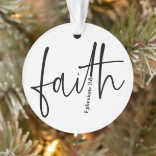 Simple Black Faith Bible Verse Calligraphie Texte