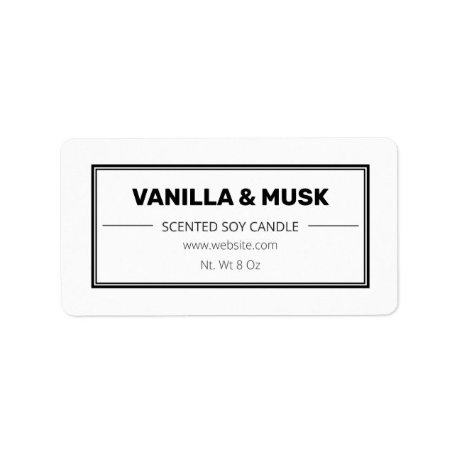 Simple Black Frame Candle Labels (Front)